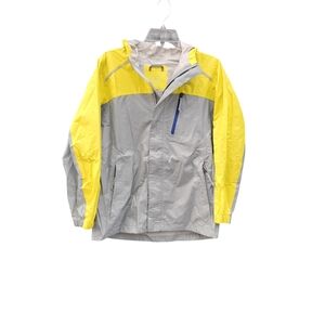 LL Bean Kids' Trail Model Rain Jacket, yellow/gray, size 18, Boy